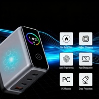 Nouveaux produits Tommox, chargeur multi-Gan 140W 100W avec affichage numérique, chargeur pour iPhone 17, chargeur pour ordinateur portable Macbook Pro 40W, type C