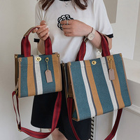 Sac fourre-tout en toile personnalisé 2025 nouvelle mode rayé concepteur sac à bandoulière dames épaule sac à main femmes sacs fourre-tout