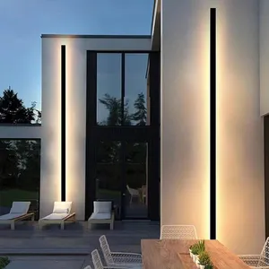 Lâmpada de parede LED longa para jardim, lâmpada de parede com tira linear moderna IP65 220V à prova d'água 3000K para exterior exterior