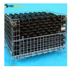 Penjualan langsung dari pabrik tumpuk gudang daya tahan lapis seng metalik jaring kawat sampanye wadah untuk penyimpanan dengan Kastor - Product Image 6