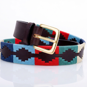 Ceinture Polo Personnalisée en Cuir Véritable avec Broderie Tissée de Haute Qualité, Étui en Cuir de Vachette Pleine Fleur, Ceintures et Sacs de Taille LPB-0008 - Product Image 1