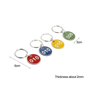 Kim Loại Đăng Keychain Signage Với Vòng Kỹ Thuật Số Nhãn Thẻ Số Tấm Với Chuỗi Khóa Tùy Chỉnh Màu Sắc Và Số <span class=keywords><strong>Tag</strong></span> - Product Image 5