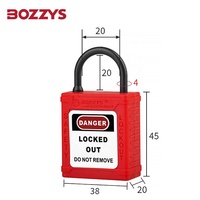 Cadenas de sécurité isolé BOZZYS avec clé maîtresse, anse en nylon 4*20MM, haute sécurité, durable, pour verrouillage-indication industriel CE