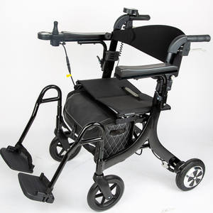 שיקום מתקפל 4 גלגל קל משקל חשמלי Rollator עבור קשישים ונכים אנשים כיסא גלגלים ווקר עם מושב - Product Image 3
