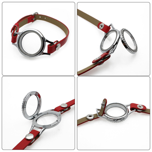 Bọc Vòng đeo tay nổi kính bộ nhớ mề đay với Twist vít gia truyền mặt PU da/da thật đầy màu sắc bọc vòng đeo tay - Product Image 5