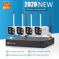 Kamera CCTV nirkabel untuk pengawasan rumah, Kit Wifi 8CH 2MP 2021 P IP, sistem keamanan NVR 1080 Tuya