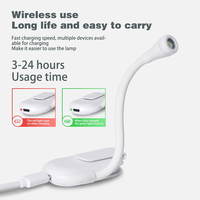 Lampe de bureau LED tricolore rechargeable par USB Mini lampe à pince blanche moderne pour la lecture de chevet Cadeau parfait pour hommes femmes livre