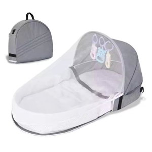 <span class=keywords><strong>Lit</strong></span> de voyage pliable pour bébé nouveau-né avec moustiquaire, style sac à dos bohème, fermeture éclair GPS, en coton, pour l'hiver - Product Image 2