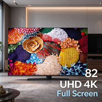 TV 82 Inci Kontrol Suara 4K Tanpa Bingkai Layar Penuh UHD TV Android 82" Smart LED LCD Televisi Android