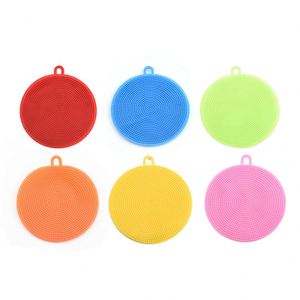 Tapis isolant thermique et lingettes de cuisine en silicone multicolores de forme ronde, vente chaude - Product Image 1