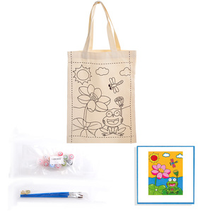 Sac en toile écologique pour enfants, <span class=keywords><strong>peinture</strong></span> à l'huile, sac fourre-tout en toile, dessin animé d'animaux, <span class=keywords><strong>peinture</strong></span> par numéros - Product Image 5