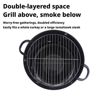 Barbecue a Carbone 3 in 1 per Esterni, Griglia Affumicatore Portatile per Giardino e Campeggio - Product Image 3