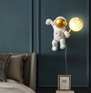 Aplique decorativo en forma de Luna, luz nocturna moderna, lámparas de pared de astronauta para habitación de niños - Product Image 1