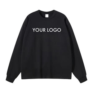 เสื้อยืดคอกลมแขนยาวสำหรับผู้ชายเสื้อยืดผ้าฝ้าย100% 385กรัมเสื้อยืดขนาดใหญ่เสื้อยืดคอกลมออกแบบโลโก้ได้ตามต้องการ - Product Image 5