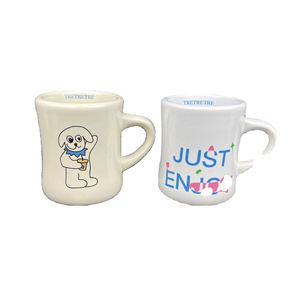 Customized 11oz Vintage Cream White Ceramic Coffee Mug Custom Logo Restaurant Coffee Diner Mugs - Product Image 2