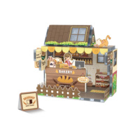 HTL DIY Ensemble de blocs de construction magnétiques pour enfants, jeu d'imitation, boutique de fleurs, café, jouet éducatif STEM, cadeau