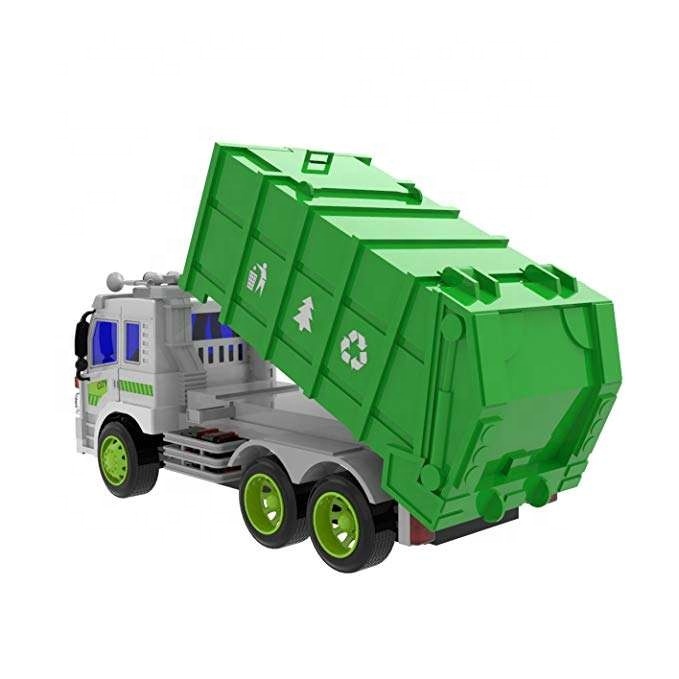 Charmofun Camion Poubelle Jouet, Camion à Ordures avec 6 Poubelles, 180 Carte, Lumière et Son, Camions Poubelle à Friction Educatifs Cadeau pour 3+ Ans Garcon Fille