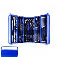 Kit d'outils industriels de 132 pièces, ensemble de douilles pour maintenance mécanique sur chariot à roulettes