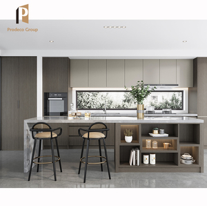 Gabinetes de Cocina Modulares Italianos de Lujo, Modernos, de Melamina, Laminado de Mármol, Diseños de Cajones y Cestas - Product Image 2