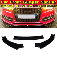 Car Front Bumper Spoiler Lip Diffuser Modification Part For Audi A3 S3 8V S-LINE 2012-2016 Bumper Protector Cover Accessories
