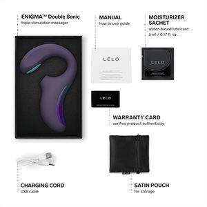 Untuk LELO Enigma Cyber Purple <span class=keywords><strong>Vibrator</strong></span> wanita Double Sonic Triple stimulasi <span class=keywords><strong>Bluetooth</strong></span> 8 pengaturan kesenangan 2 seks kelinci ekstra - Product Image 2