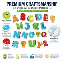 Patchs brodés en gros, lettres de l'alphabet A à Z, dinosaures et monstres, mignons et amusants, à thermocoller ou à coudre