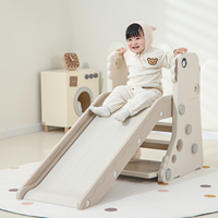 Toboggan pour enfants 4 en 1 avec structure renforcée, pliable pour intérieur, et table de dessin et d'étude en plastique