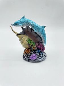 รูปปั้นปลาโลมาสีน้ำเงินขวดทะเลทำด้วยมือทำจากเรซินตกแต่งบ้านบ้านทะเลทะเลทะเลโลโก้สัตว์ม้าน้ำออกแบบได้ตามต้องการ - Product Image 4