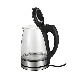 Ready To Ship Boil-dry Protection Safety 1.7L Borosilication Glass Electric Kettle With Washable Filter