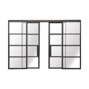 باب فرنسي حديث منزلق من الفولاذ مقاوم للرياح بزجاج مزدوج مقوى للاستخدام الداخلي/الخارجي في غرفة المعيشة والفيلا - Product Image 1