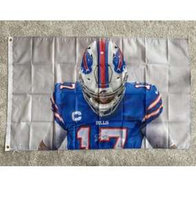 ธงบัฟฟาโลบิลส์แบบกำหนดเองคุณภาพสูง 10 แบบ ขนาด 3x5 ฟุต ลายโจช แอลเลน BILLIEVEMafia สำหรับใช้ในร่มและกลางแจ้ง พร้อมห่วงตาไก่ 2 จุด - Product Image 1