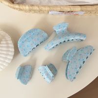 Nouvelle Pince à Cheveux Latérale Haut de Gamme Style Petite Fille Française, Bleu Lait Rayé à Franges, pour Chignon Torsadé
