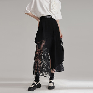 Gonna lunga <span class=keywords><strong>a</strong></span> <span class=keywords><strong>vita</strong></span> <span class=keywords><strong>alta</strong></span> estiva da donna con garza di giunzione irregolare nuovo Design ad <span class=keywords><strong>alta</strong></span> personalità in stile cinese - Product Image 6