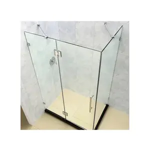 现代10毫米玻璃门酒店内部淋浴屏浴室迷你淋浴门外壳带把手的小玻璃淋浴门