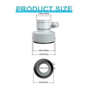 Adaptateur de tuyau de <span class=keywords><strong>piscine</strong></span>, connecteur de type B, <span class=keywords><strong>kit</strong></span> pour piscines <span class=keywords><strong>Intex</strong></span>, adaptateur de 1,25 pouce à 1,5 pouce - Product Image 2