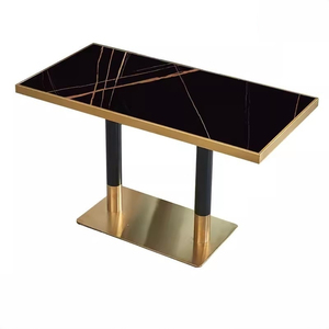 Mesa de Restaurante Personalizada, Mesa Redonda o Cuadrada de Comida Rápida, Mesa de Café de Metal y Pizarra - Product Image 1