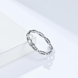 European American Minimalist Hollow Heart Titanium Steel <b>Ring</b> For Women Wedding Stackable Jewelry Gold Rose Gold - Product Image 4