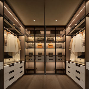 Modern Mdf Glass With Mirror Bedroom Walk In Wardrobe Design Customize Organizer Armoire Custom <strong>Closet</strong> Clothes Cabinet - Product Image 5