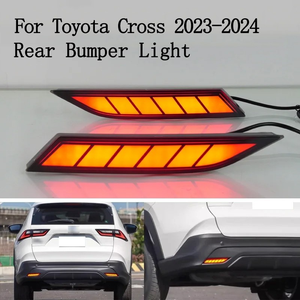 2PCS LED <span class=keywords><strong>3</strong></span> fonctions réflecteurs pour Toyota <span class=keywords><strong>Yaris</strong></span> Cross 2023 2024 : feux de brouillard arrière, feux de position, feux stop et clignotants dynamiques pour pare-chocs - Product Image 3