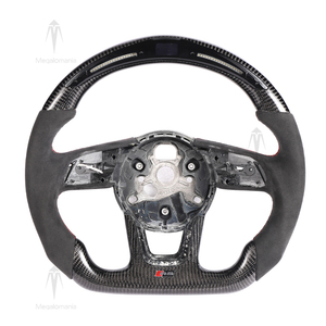 Volant de <span class=keywords><strong>course</strong></span> LED en fibre de carbone compatible avec Audi A3 2018 2019 A4 A5 A6 A7 A8 S3 S5 S6 S7 RS3 RS4 RS5 RS6 RS7 TT TTRS B9 - Product Image 1
