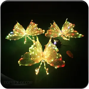 Jardim decoração da parede 3d led artificial borboleta voando