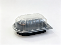 Barquette alimentaire pour poulet rôti avec couvercle en PP, base en amidon de maïs, emballage écologique, pour supermarchés et services de restauration