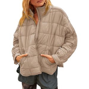 Veste d'hiver matelassée légère pour femme, coupe ample, avec fentes latérales, manteau chaud pour l'extérieur - Product Image 1