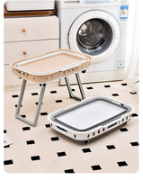 Panier à linge pliable en plastique PP avec poignée, organisateur de vêtements écologique pour salle de bain verticale