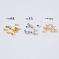 Manik Spacer Motif Bunga Semangka Lapis Emas Asli 18K PVD untuk Aksesoris Perhiasan DIY Grosir