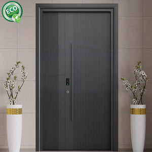 Porte d'entrée extérieure en acier inoxydable avec panneaux latéraux, fabriquée en usine à Guangdong - Product Image 1