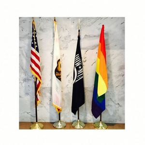 ราคาถูก คุณภาพสูง จัดส่งรวดเร็ว ธงป้ายโฆษณาในร่มขนาด 2 ม. 3 ม. ออกแบบโลโก้ตามสั่ง กันน้ำ พร้อมขาตั้งสำหรับตั้งพื้นสำนักงาน เสาสีทอง - Product Image 3