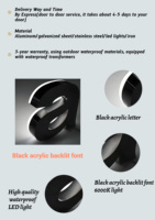 Letras de Canal LED Personalizadas, Letreros para Tiendas en Exteriores, Letrero de Metal Negro 3D Pintado con Spray, Letrero con Logotipo