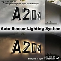 Lampes LED solaires étanches IP65, numéros de maison, lettres de signalisation extérieure, plaque de décoration pour jardin, cour, rue, maison