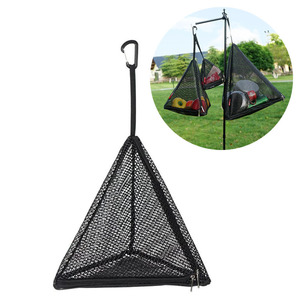 Triangular Mesh Drying Net <b>Bag</b> Foldable Storage Hanging Basket For Camping Picnic Outdoor Use <b>Black</b> Portable Mesh <b>Bag</b> - Product Image 1